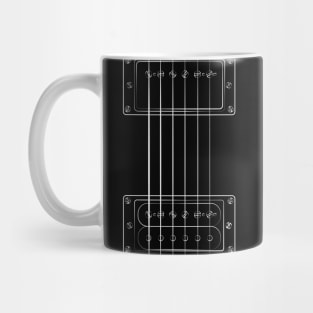 These Go To Eleven, Line Drawing - Vintage Guitar design Mug